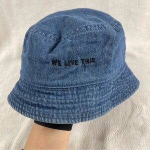 DC Blue Denim Bucket Hat with Black Embroidery